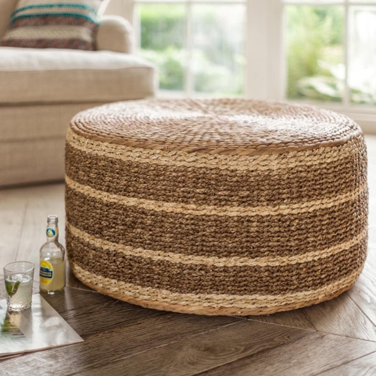 cushion stool pouffe made of all natural materials