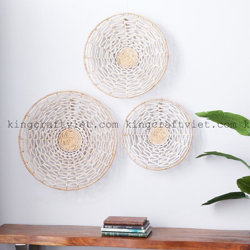 Set of Water Hyacinth Wall Decor Basket