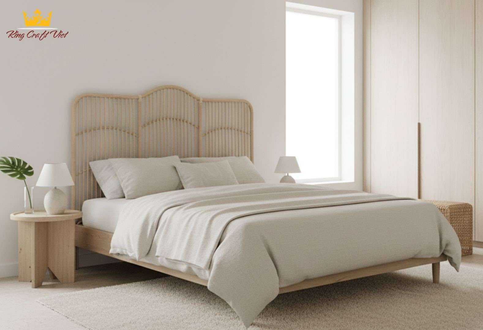 Boho Handmade Rattan Headboard