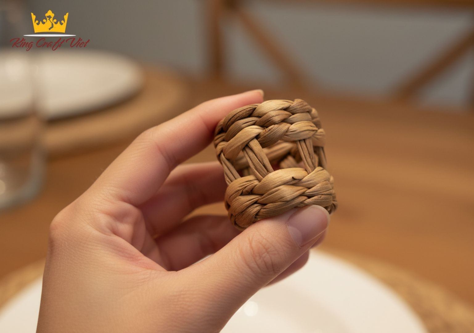 Napkin ring handmade made of water hyacinth