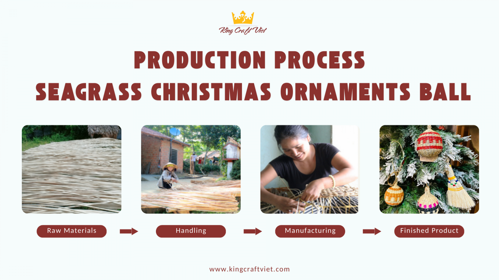 seagrass christmas ornament ball production process