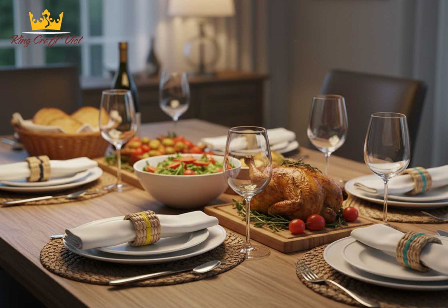 Restaurant uses Handmade Napkin Ring for meals