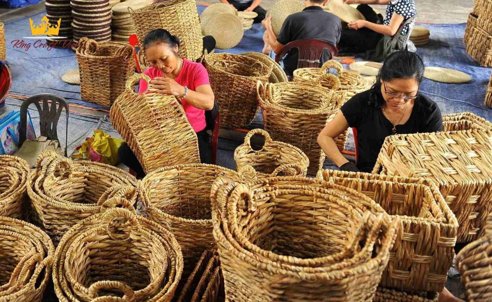 Vietnam artisan crafting bamboo by hand at King Craft Viet workshop