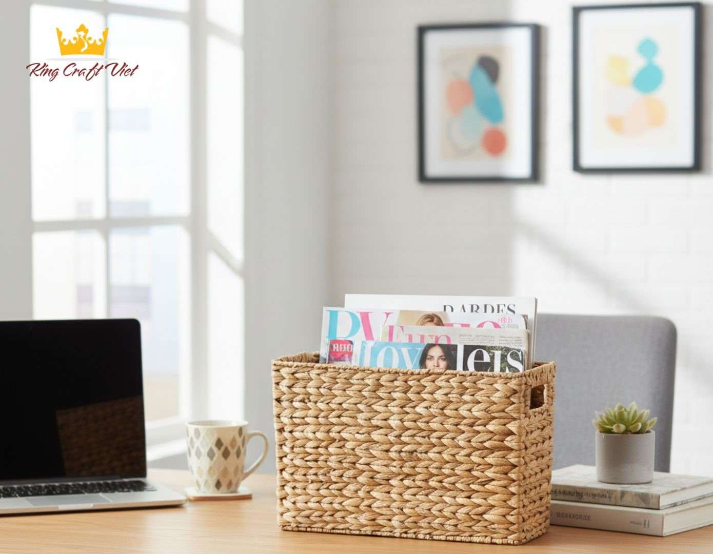 Water hyacinth magazine holder office