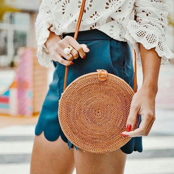 brown rattan wicker handbag from glovimex vietnam