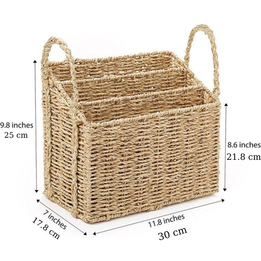 Seagrass Magazine Storage Basket 