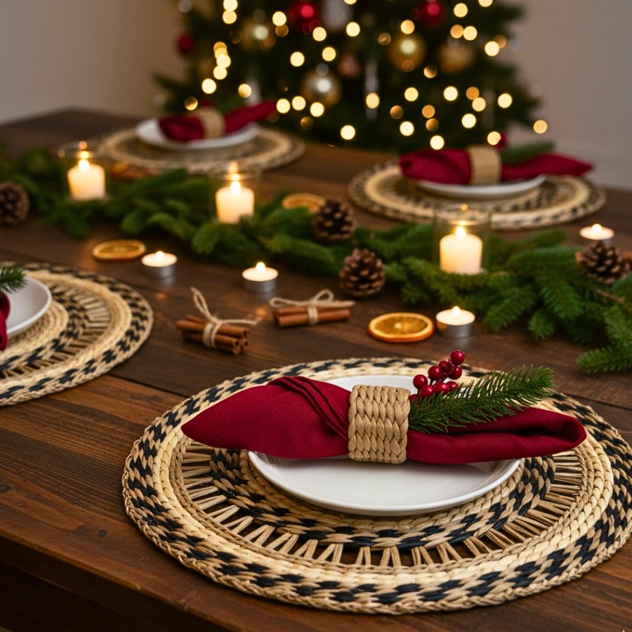 seagrass placemat decoration christmas