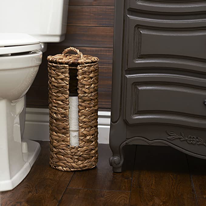 Water Hyacinth Tall Toilet  Paper Holder