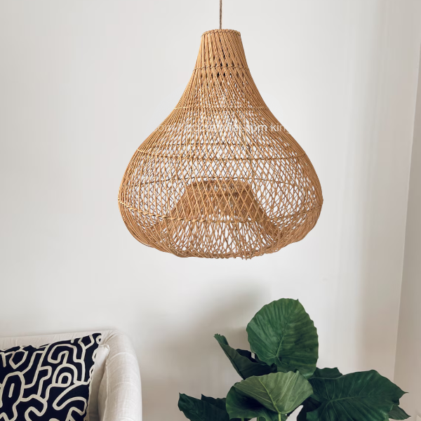 rattan lampshade pendant light