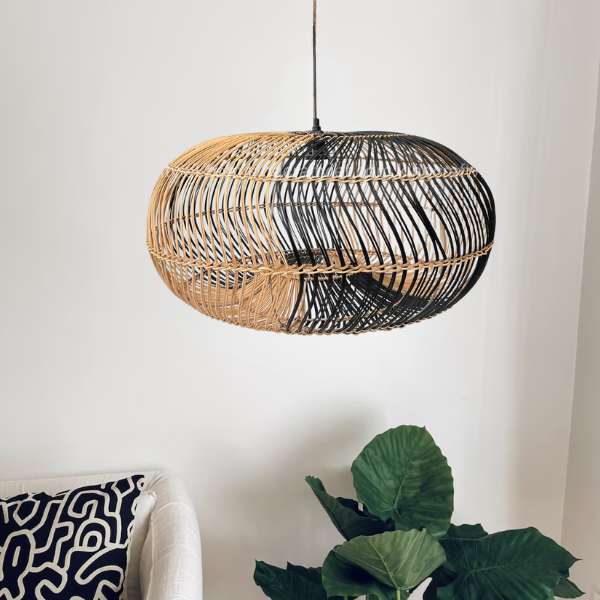 rattan lampshade pendant light