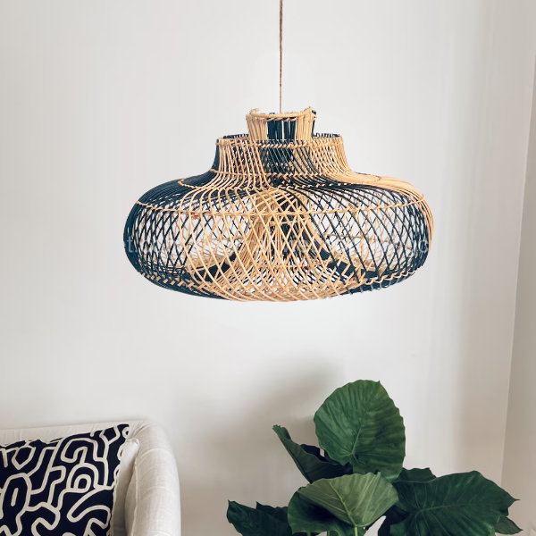 rattan lampshade pendant light