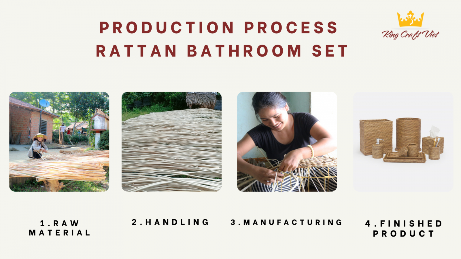Rattan Accessories Bathroom Six Pieces/