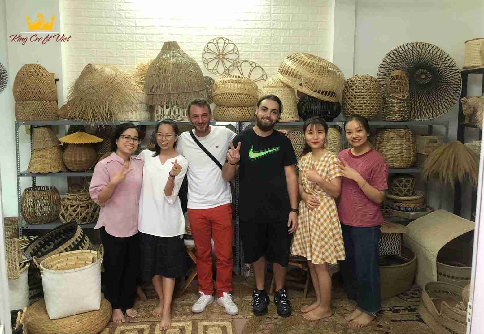 International buyers visit a factory supplying handicrafts.