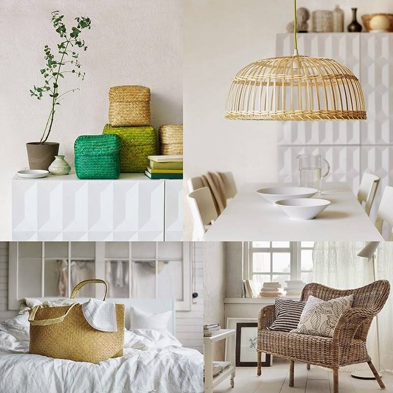 Rattan and bamboo items - decorative interior materials for an elegant living space