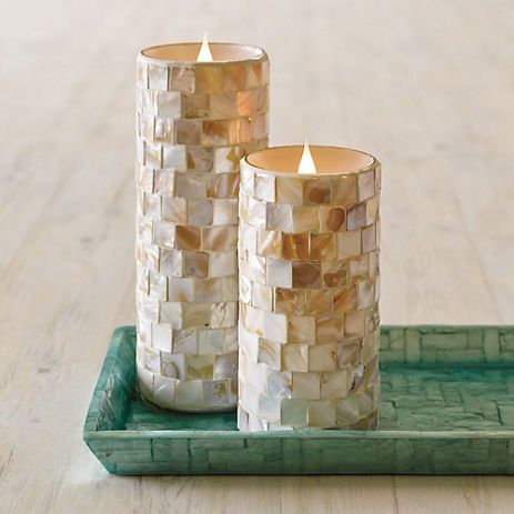 mother of pearl candle holder