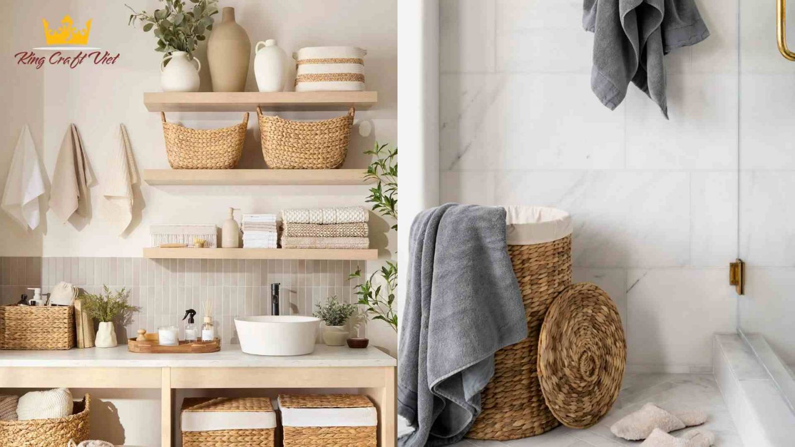 Eco friendly water hyacinth bathroom decor