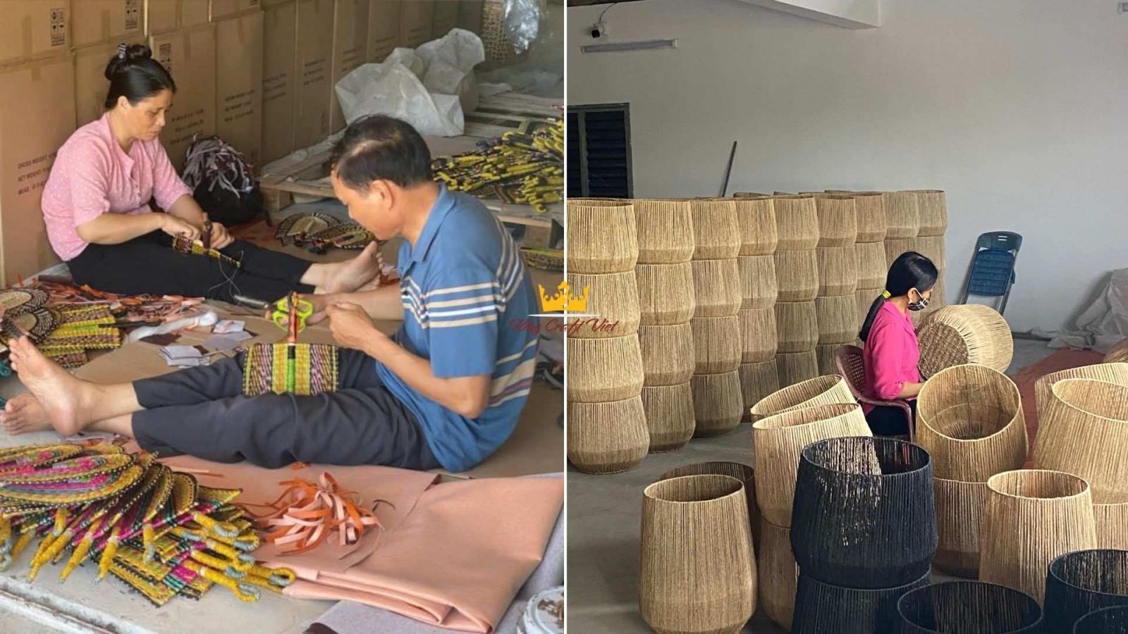 Experienced Vietnamese artisans creating handcrafted