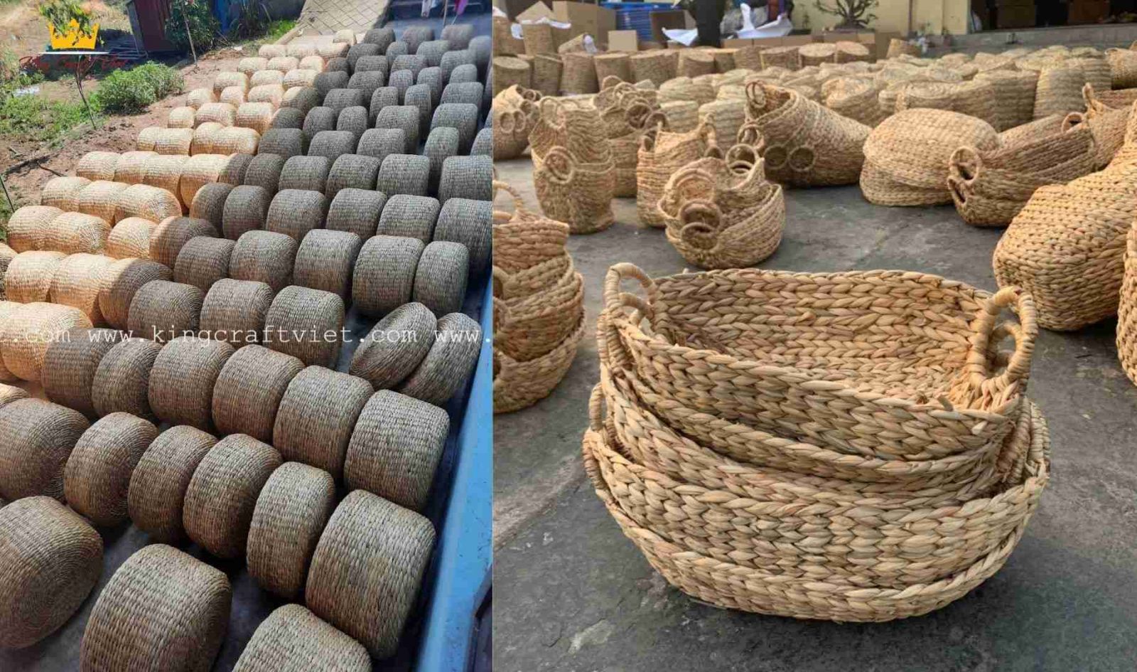 Handicraft products drying under natural sunlight in vietnam