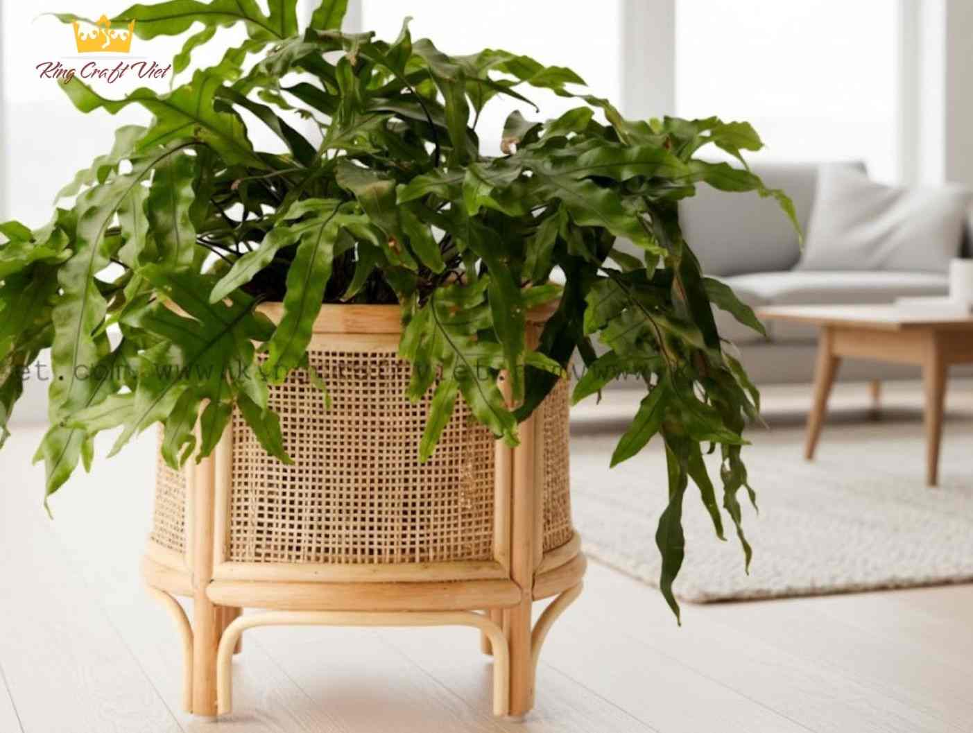 Handmade bamboo plant pot stand