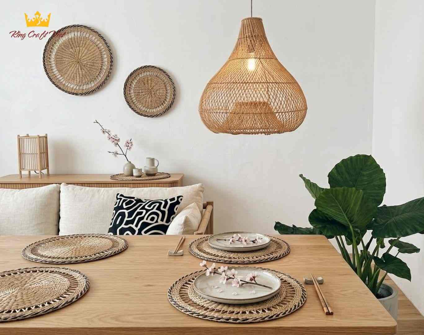 Handmade home decor with placemat and lampshade