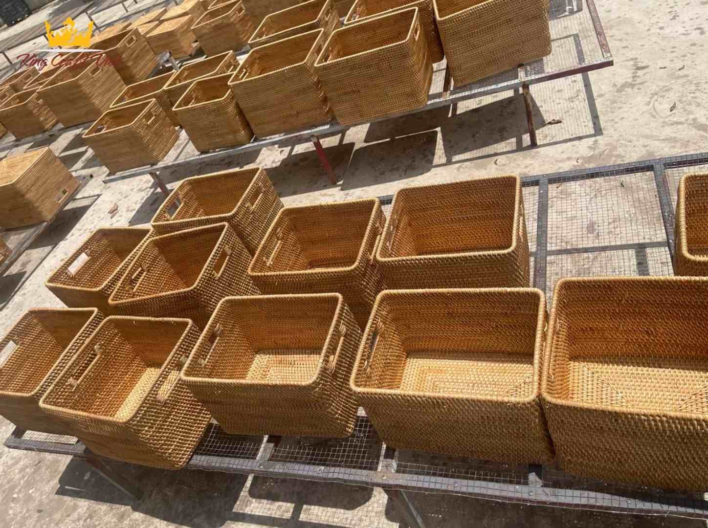 Handmade rattan basket crafted by skilled artisans in Vietnam