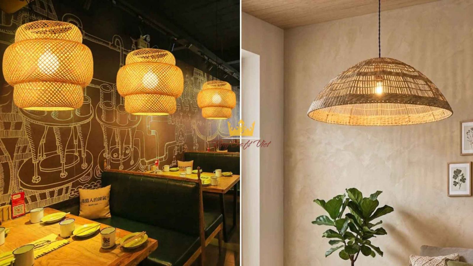 Handwoven natural fiber lampshades for home and commercial interiors