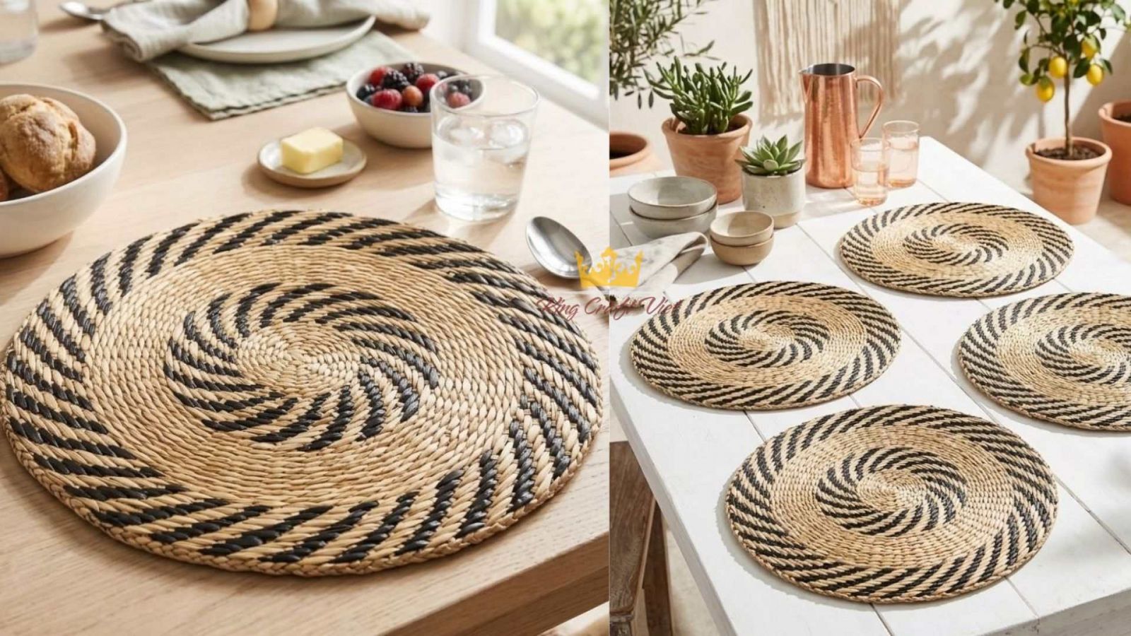 handwoven seagrass placemats for natural table setting