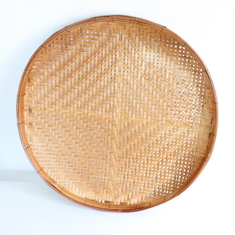 Bamboo wall decor plates