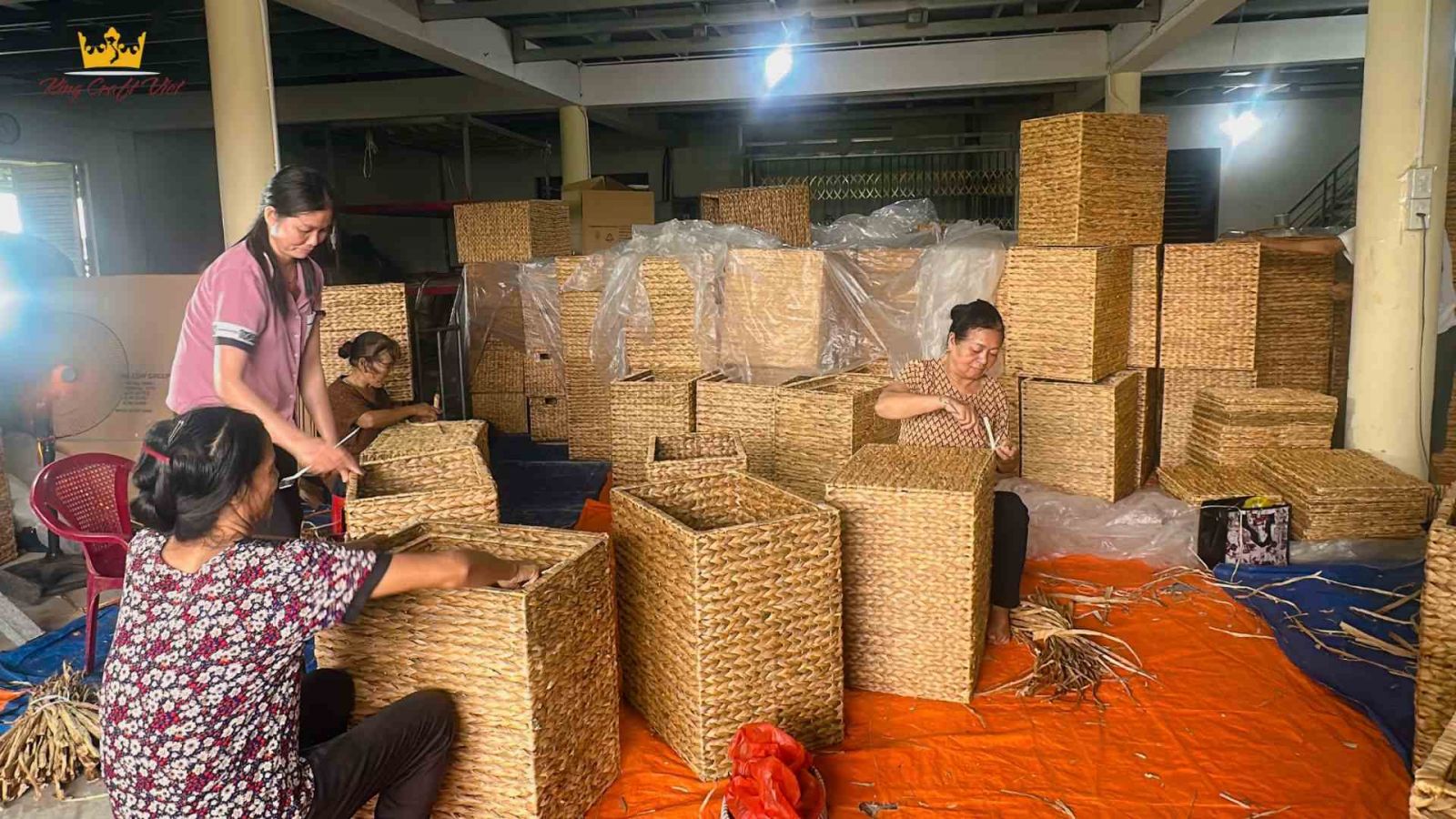 Quality control of handmade water hyacinth products before packaging