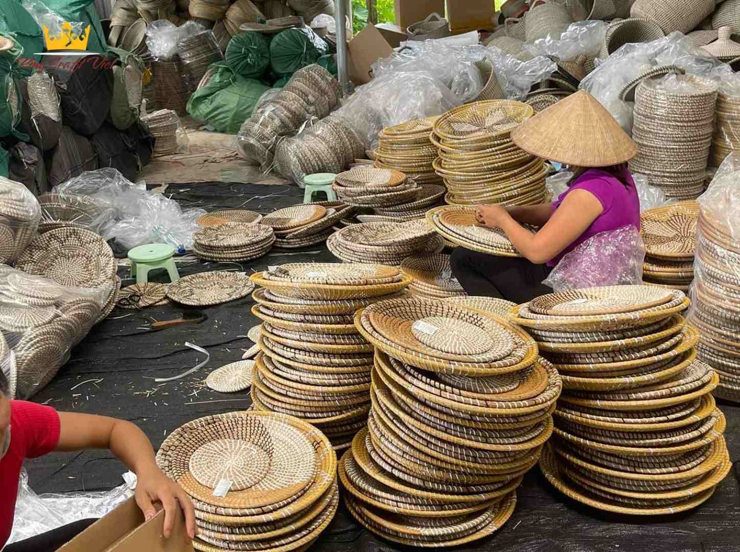 Skilled craftsmen meticulously create handcrafted art products