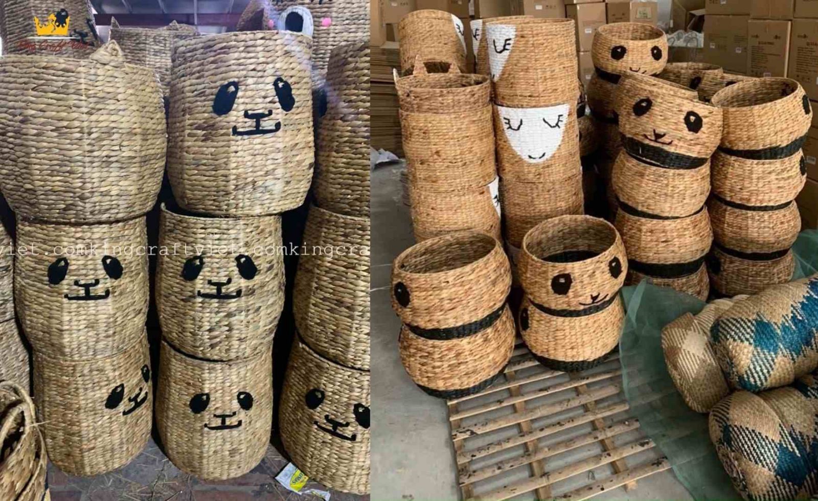 Woven storage baskets handicraft from vietnam
